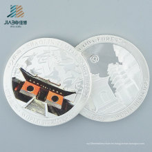 Moneda de recuerdo de encargo del regalo promocional de relleno del color de plata de alta calidad